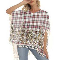 ScotsTee Shop Scottish MacLean Dress Modern Tartan Scotland Royal Golden Thistle Square Fringed Shawl