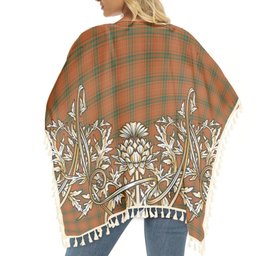ScotsTee Shop Scottish Wolfe Tartan Scotland Royal Golden Thistle Square Fringed Shawl