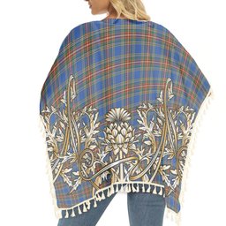 ScotsTee Shop Scottish MacBeth Ancient SC Tartan Scotland Royal Golden Thistle Square Fringed Shawl