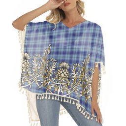 ScotsTee Shop Scottish Traynor Tartan Scotland Royal Golden Thistle Square Fringed Shawl