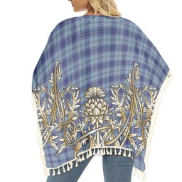 ScotsTee Shop Scottish Traynor Tartan Scotland Royal Golden Thistle Square Fringed Shawl
