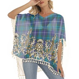 ScotsTee Shop Scottish Troup Tartan Scotland Royal Golden Thistle Square Fringed Shawl