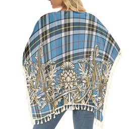 ScotsTee Shop Scottish Thompson Society Tartan Scotland Royal Golden Thistle Square Fringed Shawl