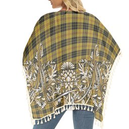 ScotsTee Shop Scottish MacLeod Tartan Scotland Royal Golden Thistle Square Fringed Shawl