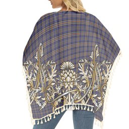 ScotsTee Shop Scottish Ruxton Dress Tartan Scotland Royal Golden Thistle Square Fringed Shawl