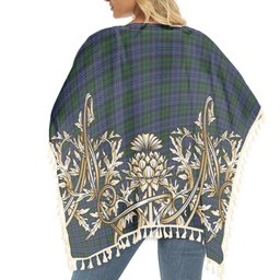 ScotsTee Shop Scottish Sutherland 42nd Tartan Scotland Royal Golden Thistle Square Fringed Shawl