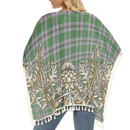 ScotsTee Shop Scottish Gray Hunting Ancient Tartan Scotland Royal Golden Thistle Square Fringed Shawl