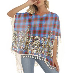 ScotsTee Shop Scottish Newton Tartan Scotland Royal Golden Thistle Square Fringed Shawl