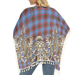 ScotsTee Shop Scottish Newton Tartan Scotland Royal Golden Thistle Square Fringed Shawl