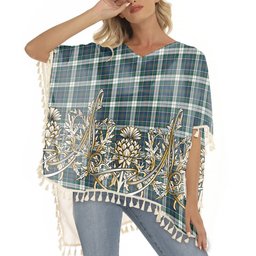 ScotsTee Shop Scottish McInnes Dress Modern Tartan Scotland Royal Golden Thistle Square Fringed Shawl