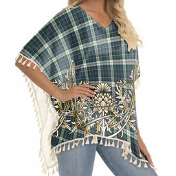 ScotsTee Shop Scottish McInnes Dress Modern Tartan Scotland Royal Golden Thistle Square Fringed Shawl
