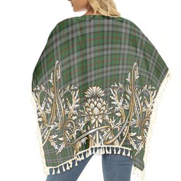 ScotsTee Shop Scottish MacNeish Hunting Tartan Scotland Royal Golden Thistle Square Fringed Shawl