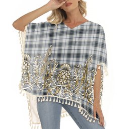 ScotsTee Shop Scottish MacTavish of Dunardry Dress Tartan Scotland Royal Golden Thistle Square Fringed Shawl