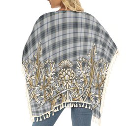ScotsTee Shop Scottish MacTavish of Dunardry Dress Tartan Scotland Royal Golden Thistle Square Fringed Shawl