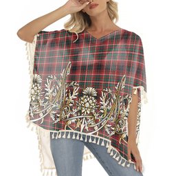 ScotsTee Shop Scottish Innes of Cowie Modern Tartan Scotland Royal Golden Thistle Square Fringed Shawl