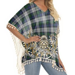 ScotsTee Shop Scottish Graham Dress Tartan Scotland Royal Golden Thistle Square Fringed Shawl