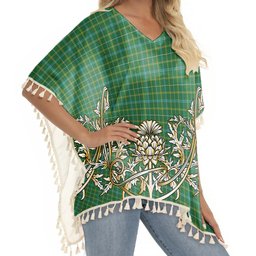 ScotsTee Shop Scottish Kennedy Irish Ancient Tartan Scotland Royal Golden Thistle Square Fringed Shawl