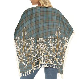 ScotsTee Shop Scottish Paisley Tartan Scotland Royal Golden Thistle Square Fringed Shawl