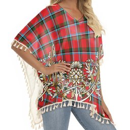 ScotsTee Shop Scottish Sinclair Modern Tartan Scotland Royal Golden Thistle Square Fringed Shawl