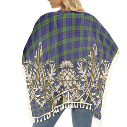 ScotsTee Shop Scottish Newman SC Tartan Scotland Royal Golden Thistle Square Fringed Shawl