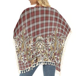 ScotsTee Shop Scottish MacPhee Dress Tartan Scotland Royal Golden Thistle Square Fringed Shawl