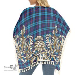 ScotsTee Shop Scottish McCorquodale SC Tartan Scotland Royal Golden Thistle Square Fringed Shawl