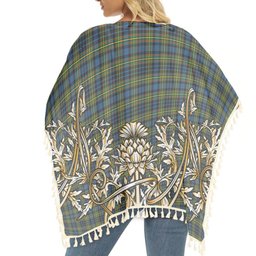 ScotsTee Shop Scottish McClelland Ancient Tartan Scotland Royal Golden Thistle Square Fringed Shawl