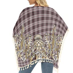 ScotsTee Shop Scottish MacPherson Tartan Scotland Royal Golden Thistle Square Fringed Shawl