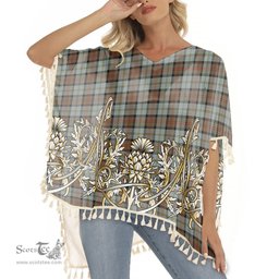 ScotsTee Shop Scottish MacLeod Of Harris Weathered Tartan Scotland Royal Golden Thistle Square Fringed Shawl
