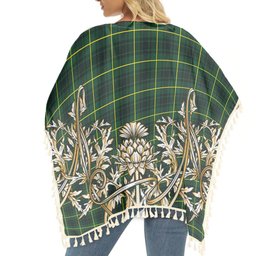ScotsTee Shop Scottish MacArthur Modern Tartan Scotland Royal Golden Thistle Square Fringed Shawl