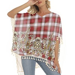ScotsTee Shop Scottish MacFie Dress Ancient Tartan Scotland Royal Golden Thistle Square Fringed Shawl
