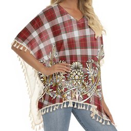 ScotsTee Shop Scottish MacFie Dress Ancient Tartan Scotland Royal Golden Thistle Square Fringed Shawl