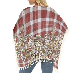 ScotsTee Shop Scottish MacFie Dress Ancient Tartan Scotland Royal Golden Thistle Square Fringed Shawl