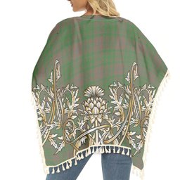 ScotsTee Shop Scottish MacAlister of Glenbarr Hunting Ancient Tartan Scotland Royal Golden Thistle Square Fringed Shawl