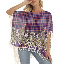 ScotsTee Shop Scottish YTL Tartan Scotland Royal Golden Thistle Square Fringed Shawl