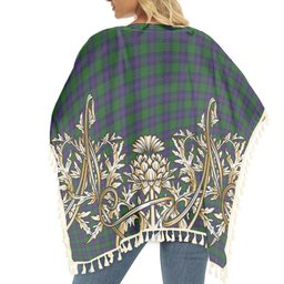 ScotsTee Shop Scottish Shaw Tartan Scotland Royal Golden Thistle Square Fringed Shawl