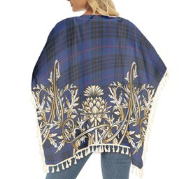 ScotsTee Shop Scottish Morgan Tartan Scotland Royal Golden Thistle Square Fringed Shawl