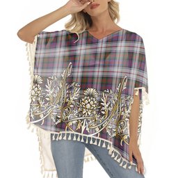ScotsTee Shop Scottish McDonald Dress Modern Tartan Scotland Royal Golden Thistle Square Fringed Shawl