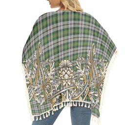 ScotsTee Shop Scottish Madewell Dress Tartan Scotland Royal Golden Thistle Square Fringed Shawl