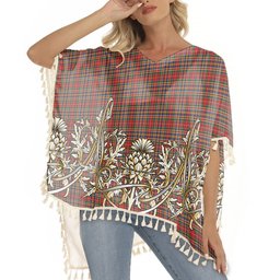 ScotsTee Shop Scottish MacPherson 3 Tartan Scotland Royal Golden Thistle Square Fringed Shawl