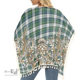 ScotsTee Shop Scottish Graham Dress Ancient Tartan Scotland Royal Golden Thistle Square Fringed Shawl