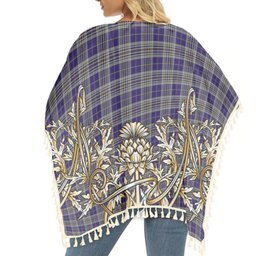 ScotsTee Shop Scottish Hanna of Stirlingshire Tartan Scotland Royal Golden Thistle Square Fringed Shawl