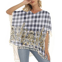 ScotsTee Shop Scottish McRae Dress Modern Tartan Scotland Royal Golden Thistle Square Fringed Shawl