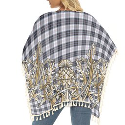 ScotsTee Shop Scottish McRae Dress Modern Tartan Scotland Royal Golden Thistle Square Fringed Shawl