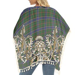 ScotsTee Shop Scottish Ogilvy Hunting 1 Tartan Scotland Royal Golden Thistle Square Fringed Shawl