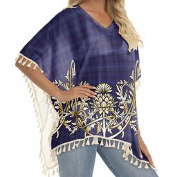 ScotsTee Shop Scottish Payne Tartan Scotland Royal Golden Thistle Square Fringed Shawl