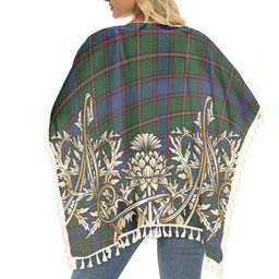 ScotsTee Shop Scottish Skene Tartan Scotland Royal Golden Thistle Square Fringed Shawl