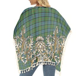 ScotsTee Shop Scottish Sinclair Hunting Ancient Clan Tartan Scotland Royal Golden Thistle Square Fringed Shawl