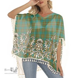 ScotsTee Shop Scottish MacConnell Ancient Tartan Scotland Royal Golden Thistle Square Fringed Shawl