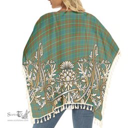 ScotsTee Shop Scottish MacConnell Ancient Tartan Scotland Royal Golden Thistle Square Fringed Shawl
